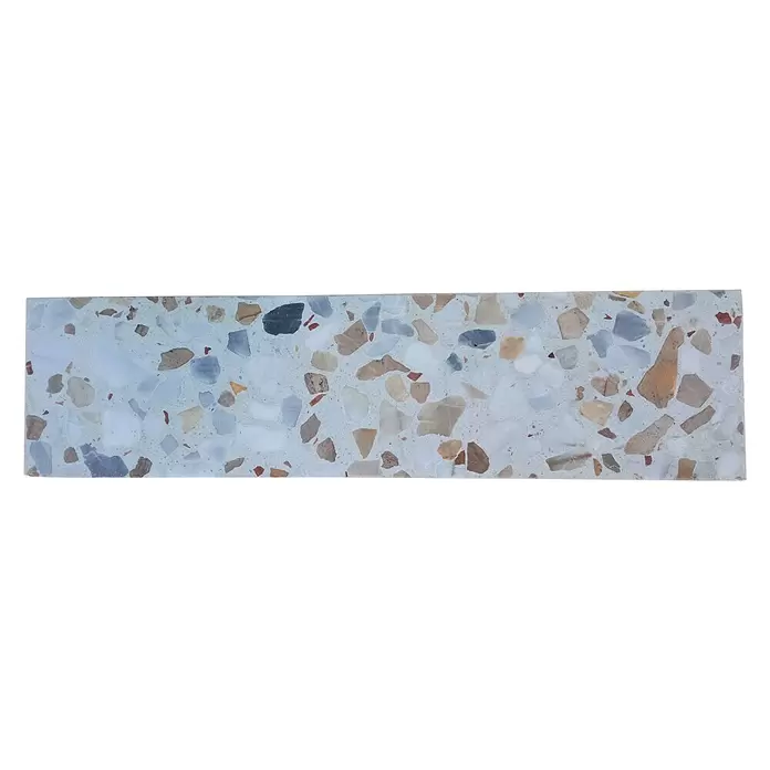 BHS Madrid Zócalo Madera - 7 x 30 cm, Blanco y marrón, Granito - Vista frontal