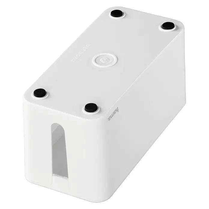 Hama Kabelbox Mini - Weiß, 23,5 x 12 x 11,5 cm - Diagonale Ansicht