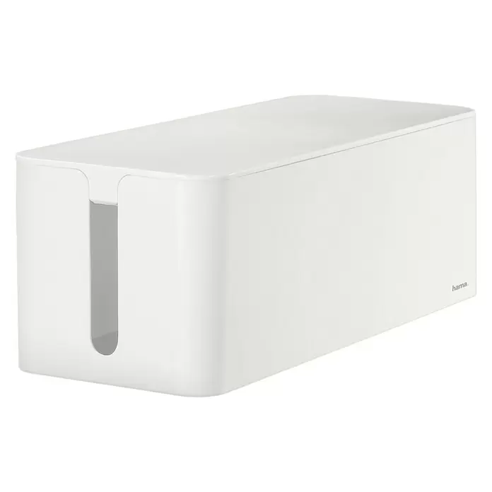 Hama Kabelbox Maxi - Weiß, 40 x 15,6 x 13,5 cm - Diagonale Ansicht
