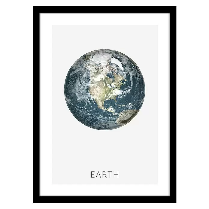 Cuadro con marco negro - Tierra, An x Al: 50 x 70 cm - Vista frontal