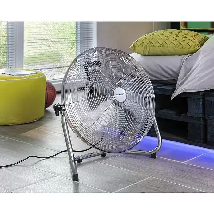 PR Klima Ventilador de suelo Speed - Plateado, 45 cm, 100 W, 4.770,6 m³/h - Foto ambiente
