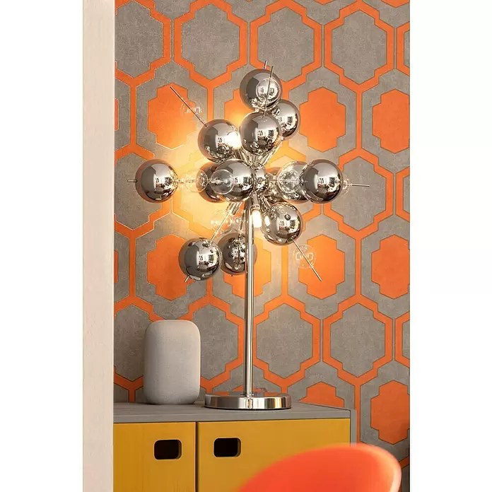 Näve Tischleuchte Explosion - 20 W, Nickel matt, Chrom, G9 - Stimmungsaufnahme