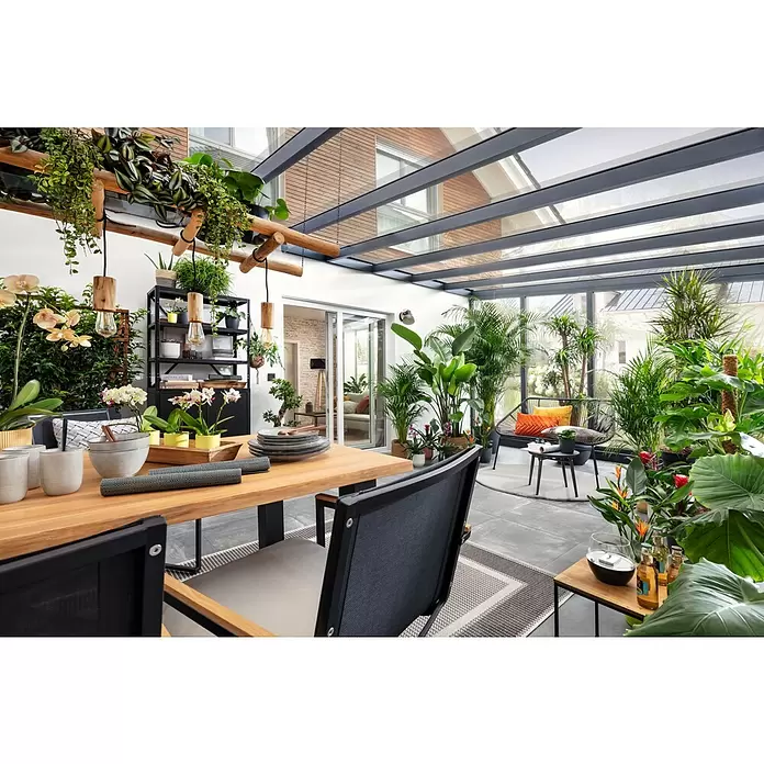 Outdoor-Teppich Arizona - Anthrazit/Hellgrau, 230 x 160 cm, 100 % Polypropylen - Stimmungsaufnahme