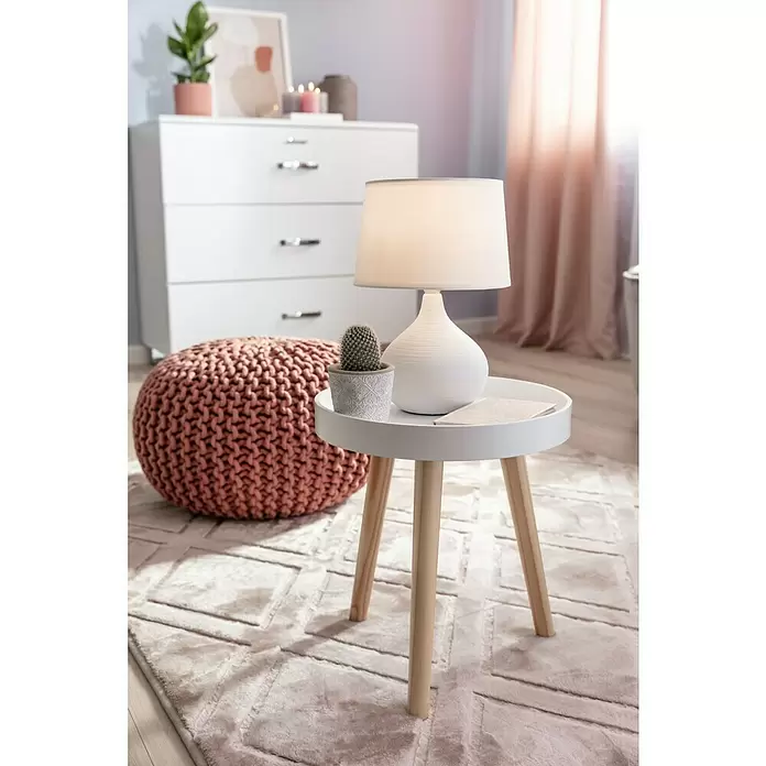 Sitzhocker Strick - Braun, Ø x H: 40 x 40 cm - Stimmungsaufnahme