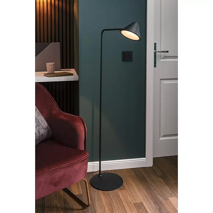 Lucide Devon LED-Stehleuchte - Höhe: 129,5 cm, Schwarz - Stimmungsaufnahme