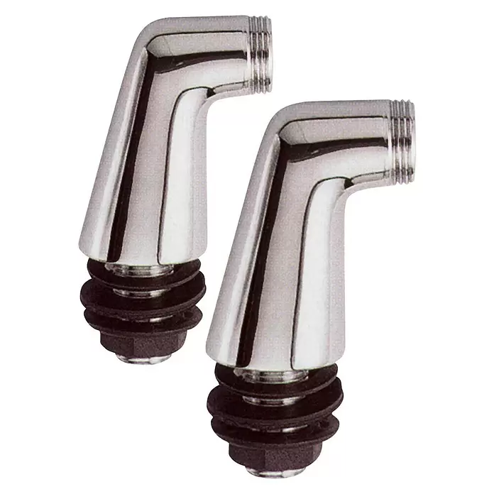 Best Design S-koppeling Badrand - Chroom, ½″/¾″ - Diagonaal zicht