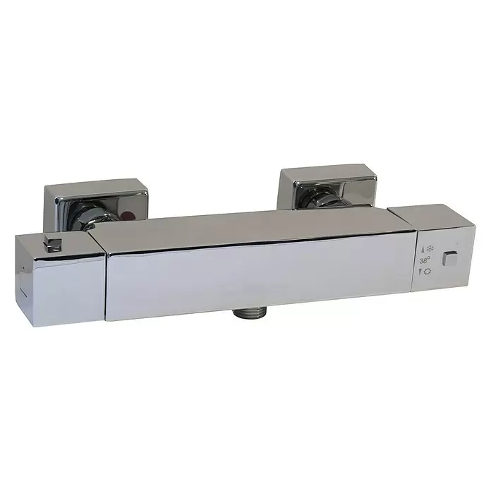 Best Design Douchethermostaat Square - Chroom - Diagonaal zicht