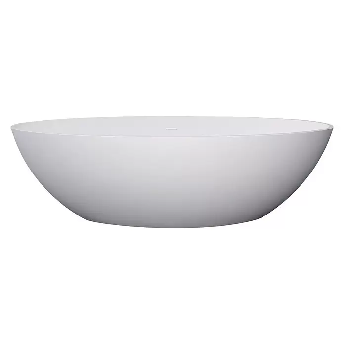 Best Design Vrijstaand Bad New-Stone - l x b: 180 x 85 cm, Solid Surface, Glanzend Wit - Vooraanzicht