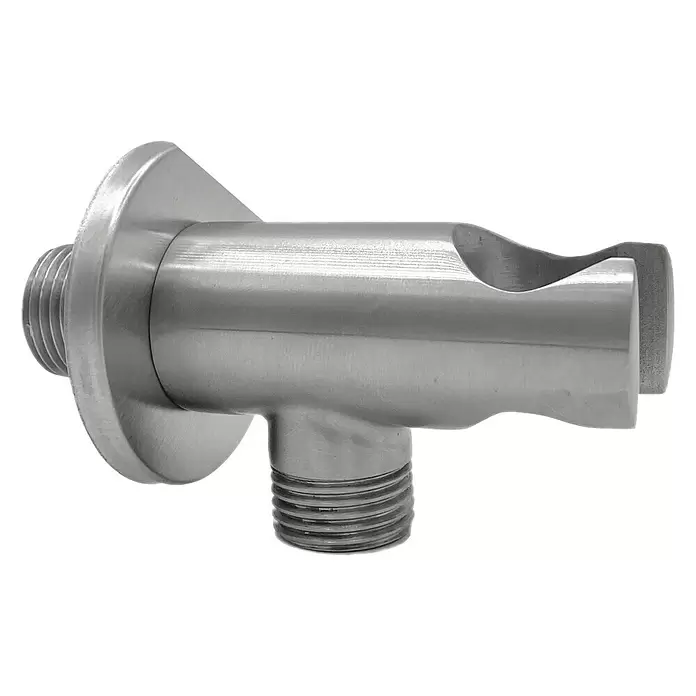 Best Design Aansluiting voor handdouche met Handdouchehouder Ore - ½″, RVS - Diagonaal zicht