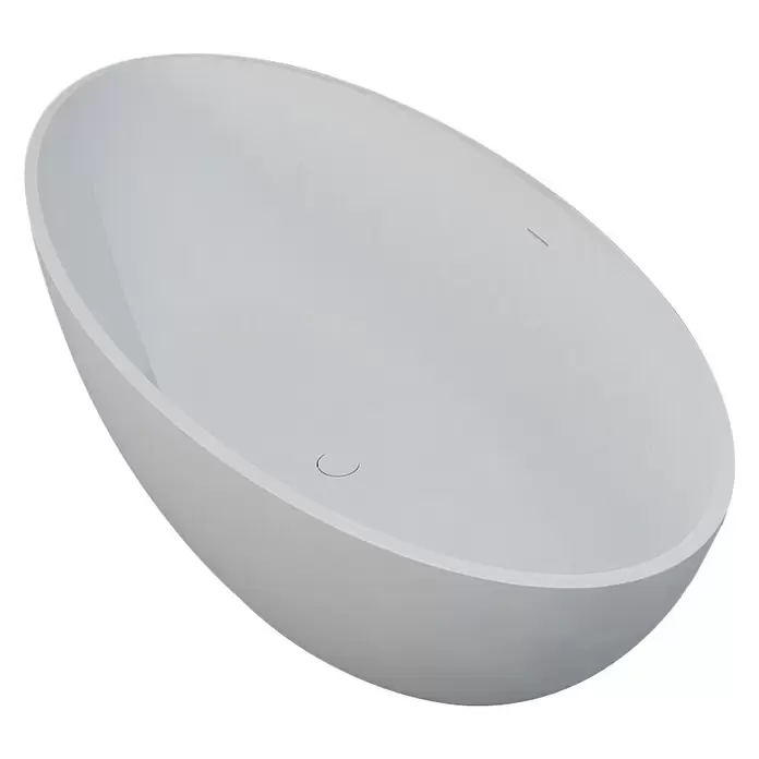 Best Design Vrijstaand Bad New-Stone - l x b: 180 x 85 cm, Solid Surface, Mat Wit - Diagonaal zicht