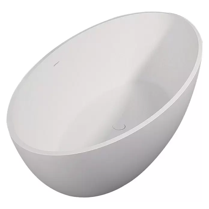 Best Design Vrijstaand Bad New-Stone - l x b: 180 x 85 cm, Solid Surface, Glanzend Wit - Diagonaal zicht