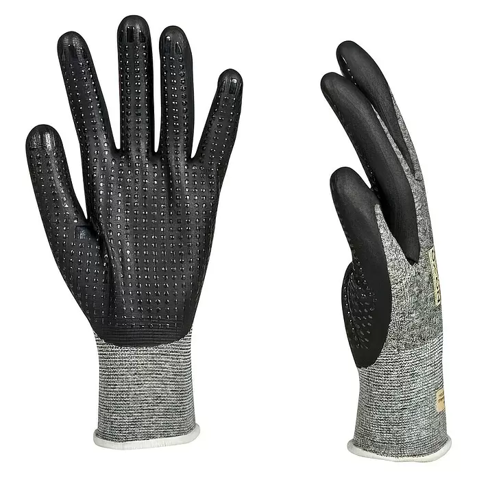 OX-ON Arbeitshandschuhe Recycle Supreme 16603 - 11, Grau/Schwarz - Diagonale Ansicht