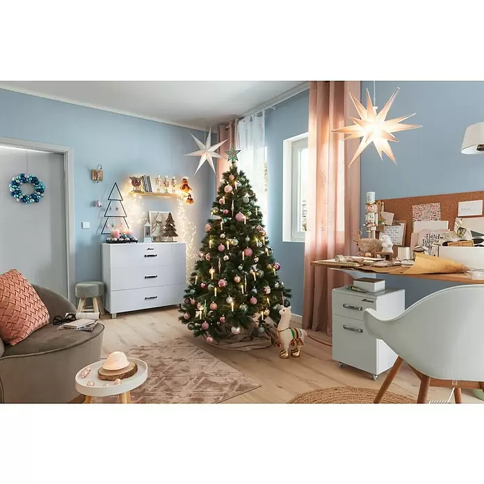 Tween Light LED-Stern 3D hängend - Außen, 1-flammig, Durchmesser: 50 cm, Weiß, Warmweiß - Stimmungsaufnahme