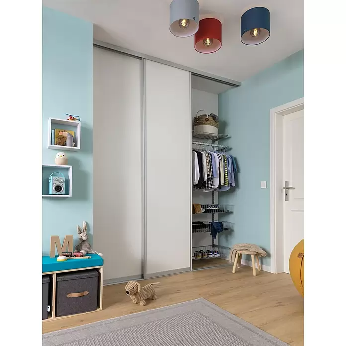 Element System Drahtkorb - 35 x 80 cm, Weiß/Aluminium, Geeignet für: Schiene Classic Raster 32 - Stimmungsaufnahme