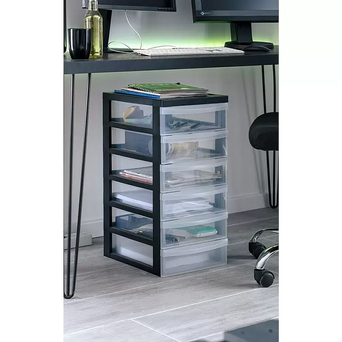 Rollcontainer - L x B x H: 40 x 29 x 106,5 cm, Anzahl Schubladen: 10 Stk., Kunststoff - Stimmungsaufnahme