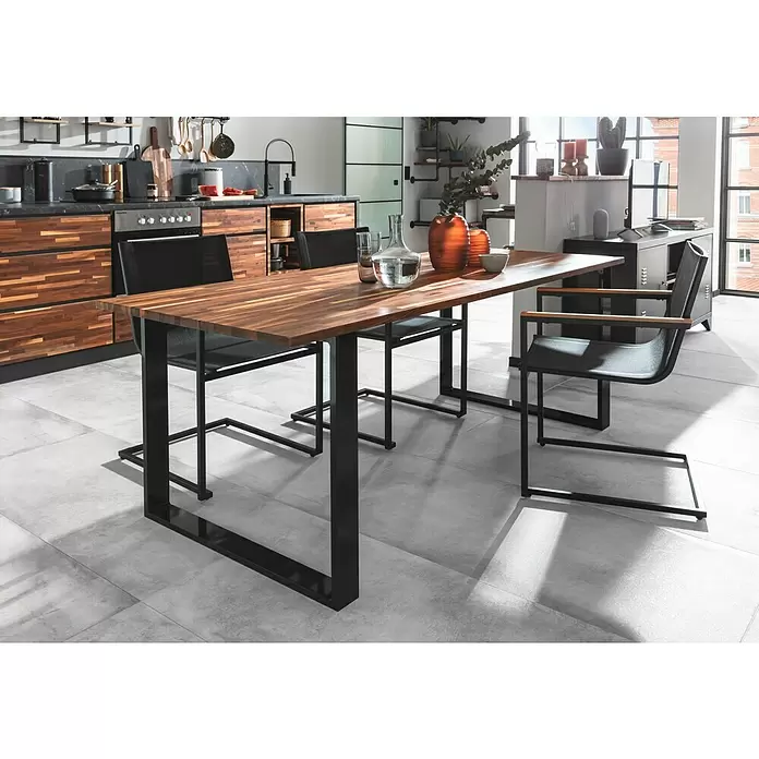 Pur Iternal Black Edition Tischbein Strong - 900 x 150 x 712 mm, Schwarz, U-Form, Passend für: Tischplatten Breite ≥ 100 cm, 2 Stk. - Stimmungsaufnahme