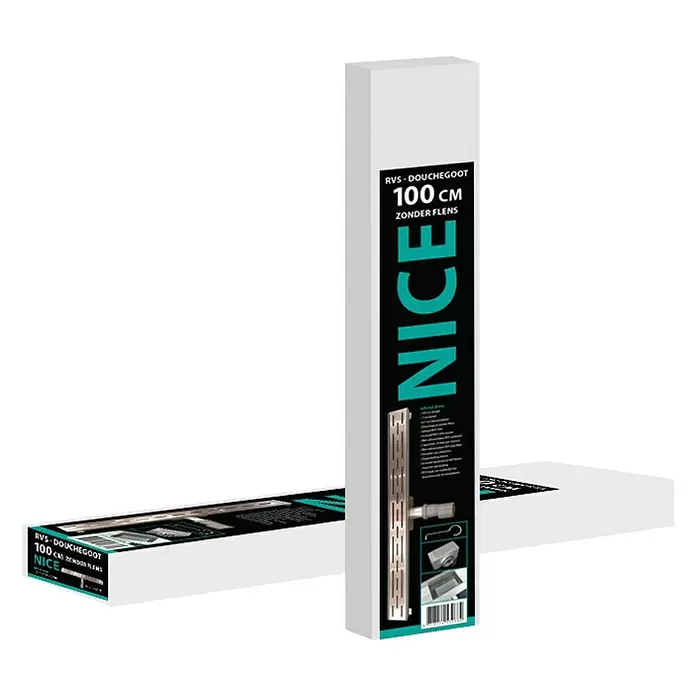 Best Design Douchegoot Nice zonder flens - 100 cm, Roestvrij staal - Diagonaal zicht