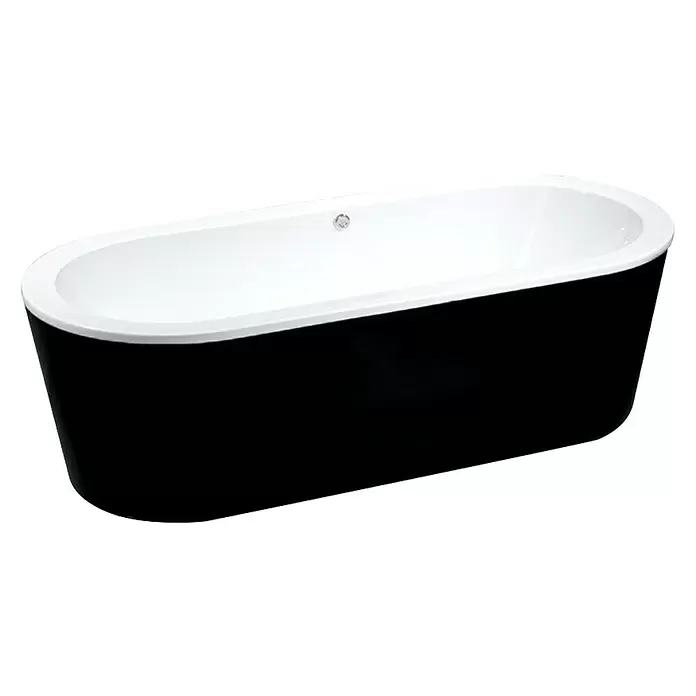Best Design Vrijstaand Bad Black & White - l x b: 178 x 80 cm, Acryl, Zwart/Wit - Diagonaal zicht