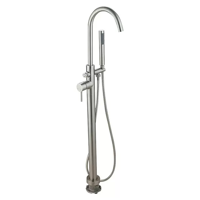 Best Design Vrijstaande badkraan Stylo-Ore - Hoogte: 98 cm, Roestvrij staal - Diagonaal zicht