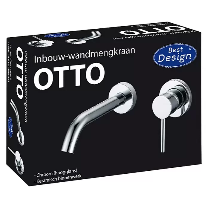 Best Design Wastafelkraan Inbouw Otto - Chroom - Diagonaal zicht
