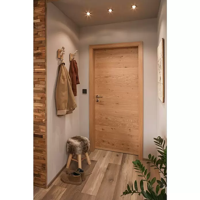 Fellhocker - Ø x H: 30 x 42 cm, Beige/Braun, Material Bezug: Polyester - Stimmungsaufnahme