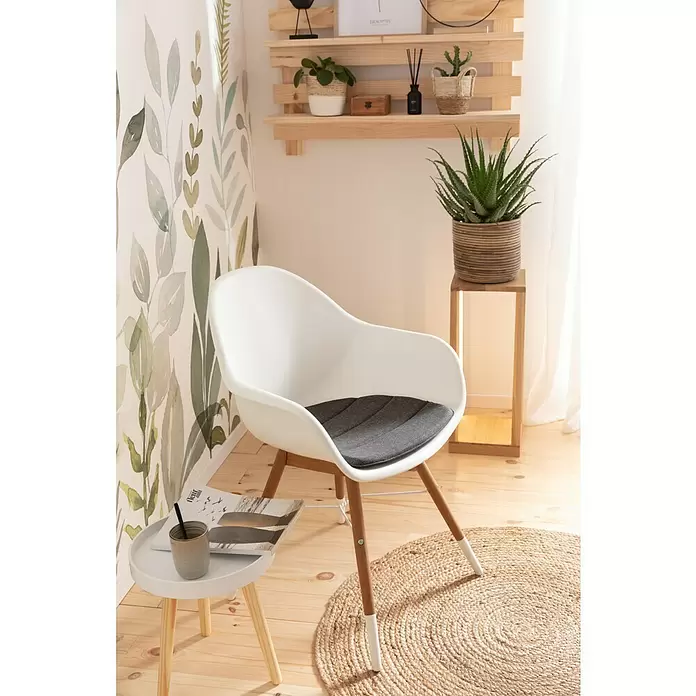 Sunfun Sonja Gartensessel - 58,2 cm, Kunststoff, Weiß, Naturbraun - Stimmungsaufnahme