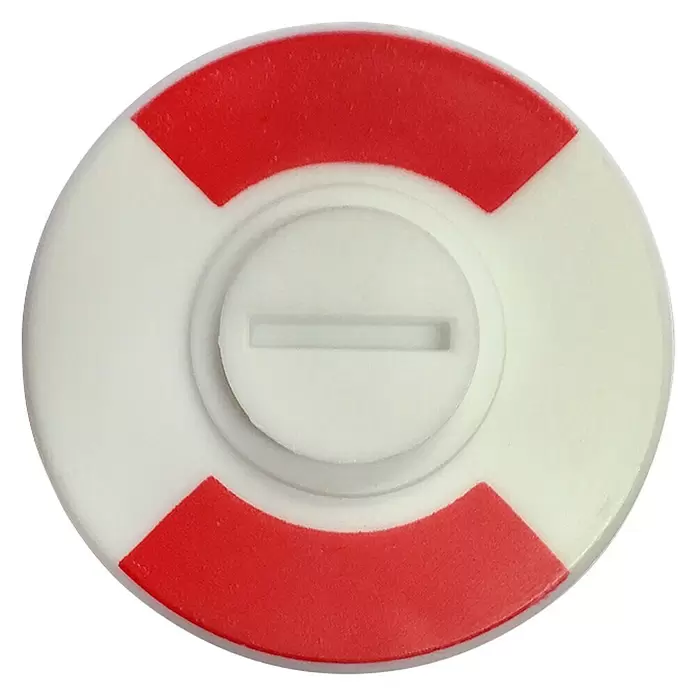 Toiletdeurgarnituur Rood/Wit plaatje tbv stift 8 mm - 32 mm, Kunststof - Vooraanzicht