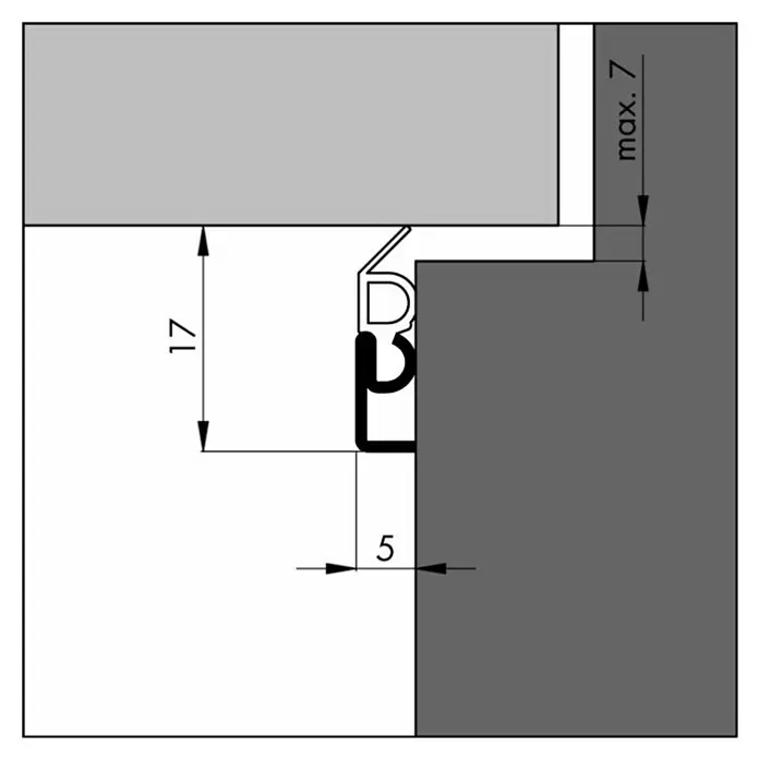 Ellen Tochtstrip opbouw Elro XL - Grijs, l x b: 230 cm x 20 mm - Blauwdruk