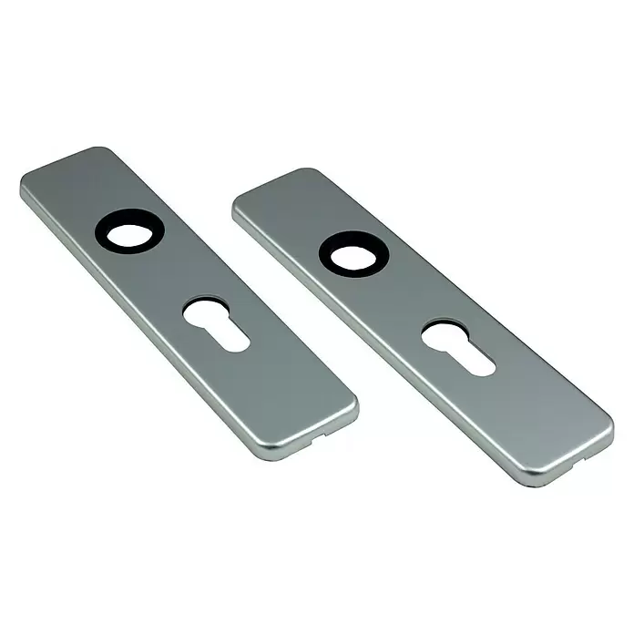 Deurbeslag klikschild PC recht 72 mm - Aluminium - Diagonaal zicht