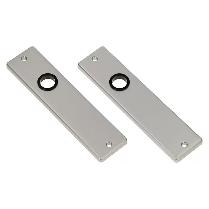 Deurbeslag Langschild blind recht solid - Aluminium - Diagonaal zicht