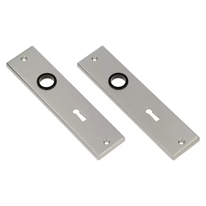 Deurbeslag langschild sleutelgat recht Solid 72 mm - Aluminium - Diagonaal zicht