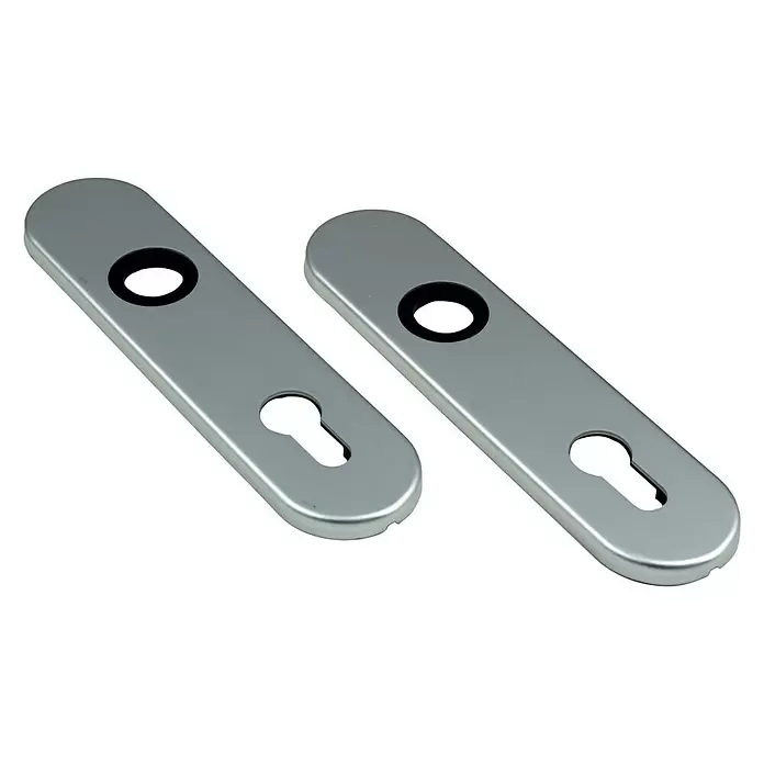 Deurbeslag klikschild PC ovaal 72 mm - Aluminium - Diagonaal zicht