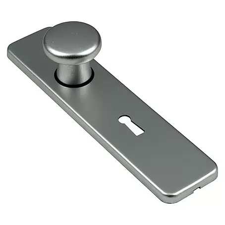 Kortschild met knop klik sleutelgat recht