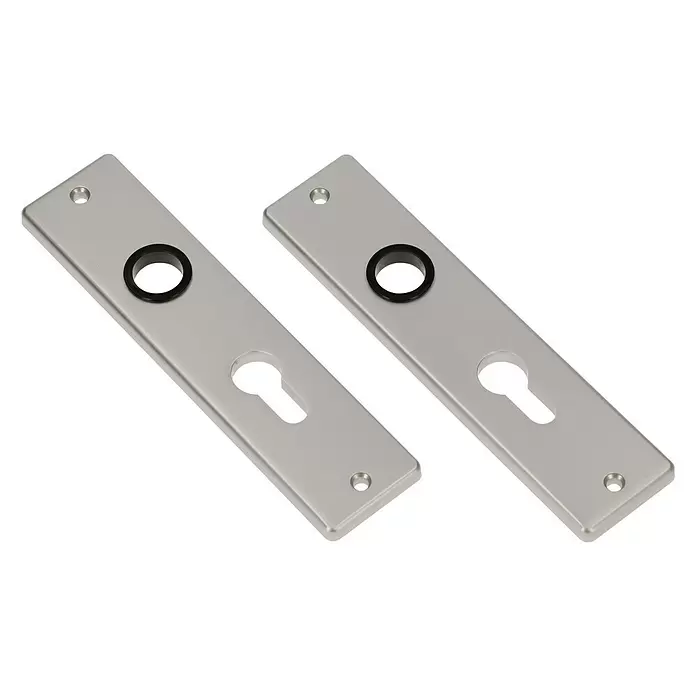 Deurbeslag langschild sleutelgat recht Solid 55 mm - Aluminium - Diagonaal zicht