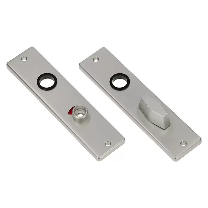 Deurbeslag langschild WC recht Solid - Aluminium - Diagonaal zicht