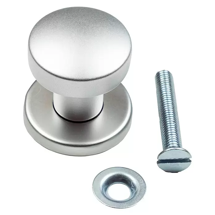 Rozet met knop 169/50 - Diameter: 50 mm, Aluminium, F1 - Diagonaal zicht