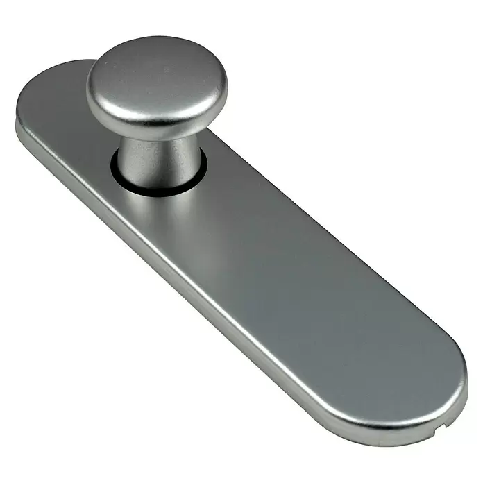 Kortschild met knop klik blind ovaal - Aluminium - Diagonaal zicht