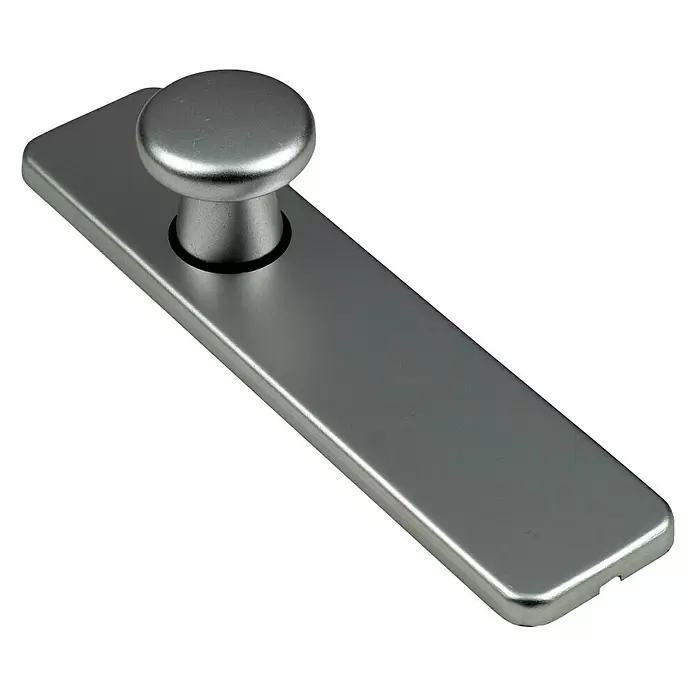 Kortschild met knop klik blind recht - Aluminium - Diagonaal zicht