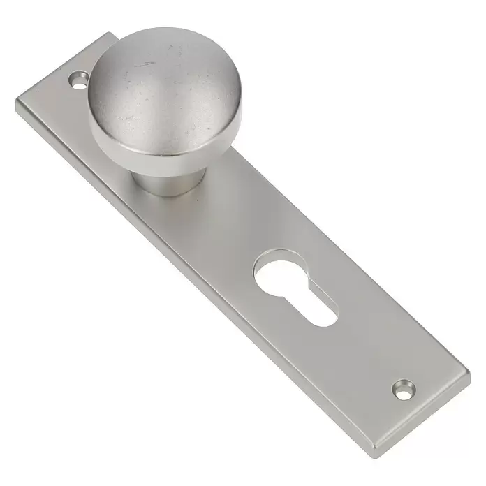 Kortschild met knop recht PC 72 mm - Aluminium - Diagonaal zicht