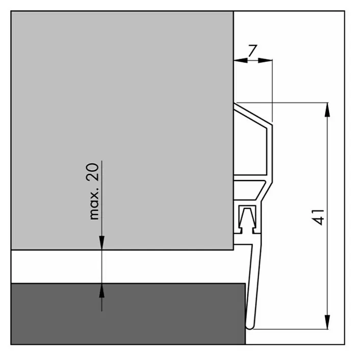 Ellen Dorpelstrip Basic - Wit, l x b: 100 x 4,1 cm - Blauwdruk