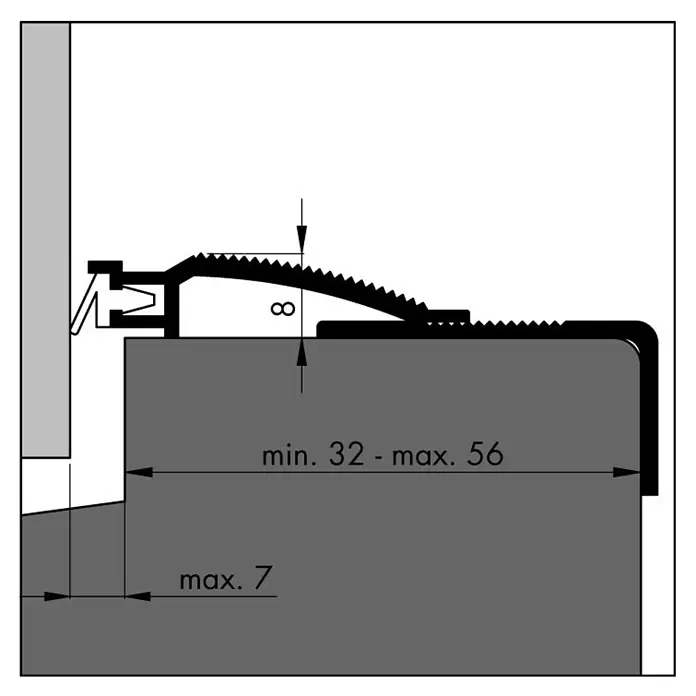 Ellen Slijtstrip ARP-6 totaal - Aluminium, l x b: 100 x 5,6 cm - Blauwdruk