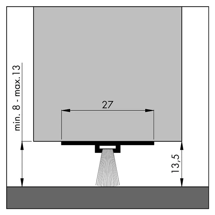 Ellen Dorpelstrip Onzichtbaar DBS - Zilver, l x b: 100 x 2,7 cm - Blauwdruk
