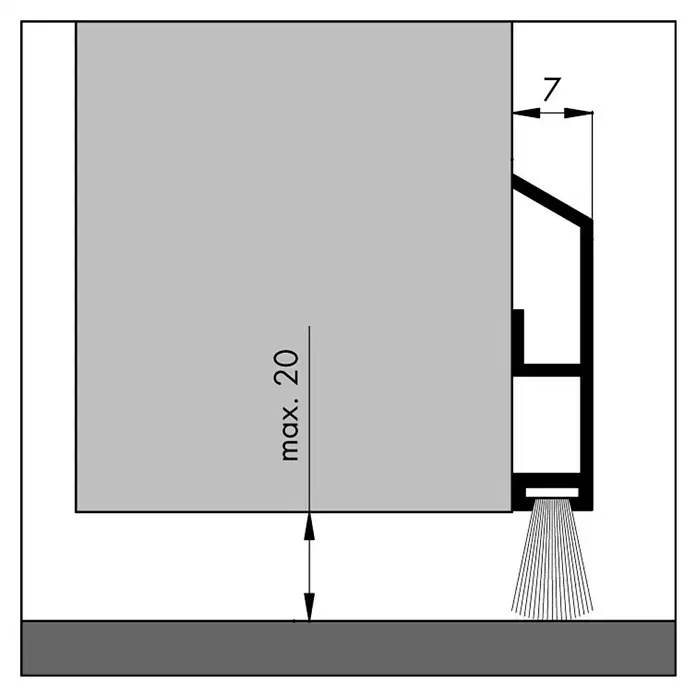 Ellen Dorpelstrip Robust - Zilver, l x b: 100 x 4 cm - Blauwdruk