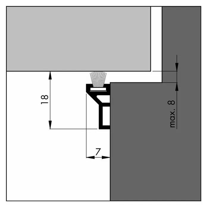 Ellen Tochtstrip Opbouw met borstel ATS B - Aluminium, Zilver, l x b: 230 x 1,8 cm - Blauwdruk
