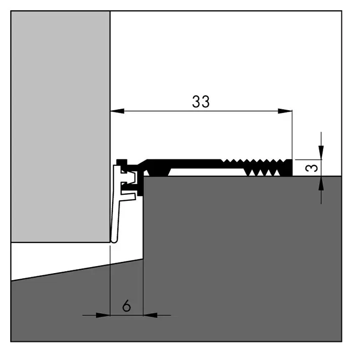 Ellen Slijtstrip ANB-6 - Aluminium, l x b: 100 x 3,3 cm - Blauwdruk