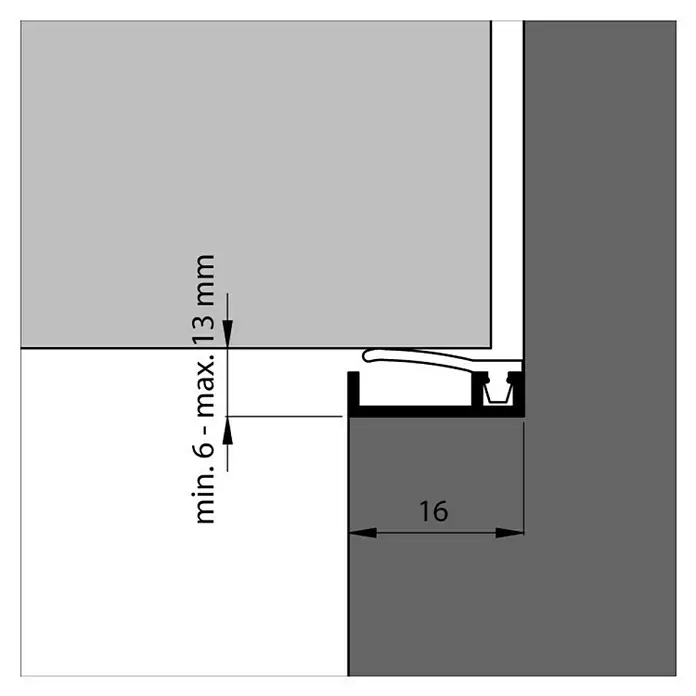 Ellen Tochtstrip Inbouw  AIB 3N XL - Grijs, 230 x 1,6 cm - Blauwdruk