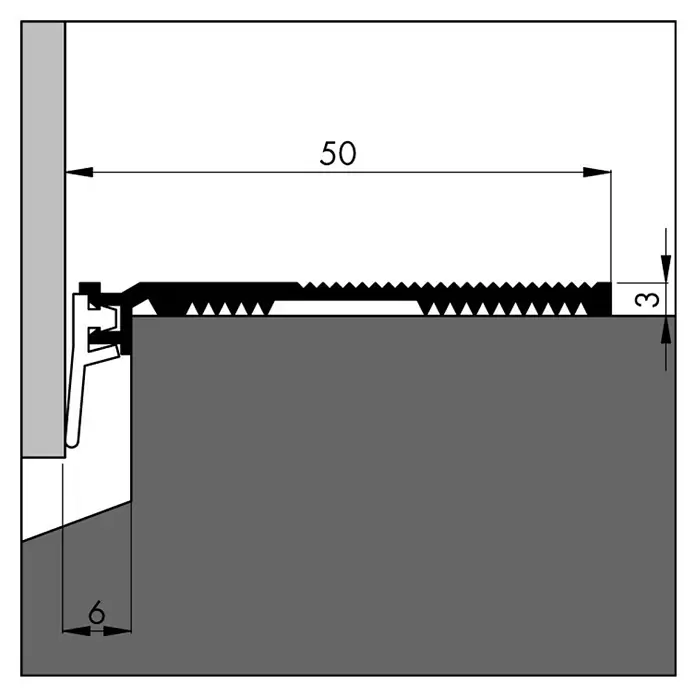 Ellen Slijtstrip ANB-7 - Aluminium, l x b: 100 x 5 cm - Blauwdruk