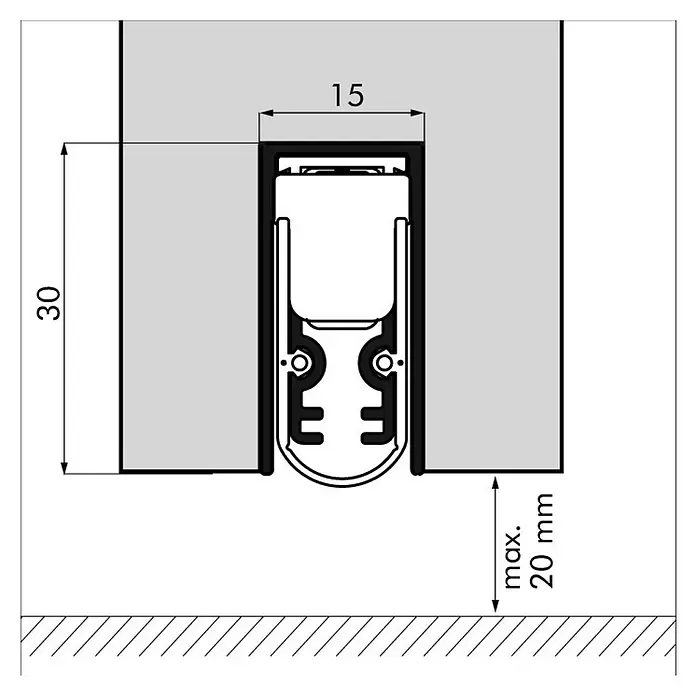 Ellen Dorpelstrip Matic Valdorpel soundproof 928 - Zilver, l x b: 928 x 30 mm - Blauwdruk