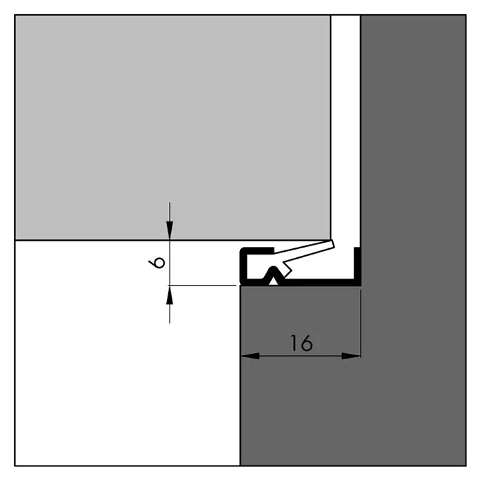 Ellen Tochtstrip Inbouw AIB 4G - Zwart, 230 x 1,6 cm - Blauwdruk