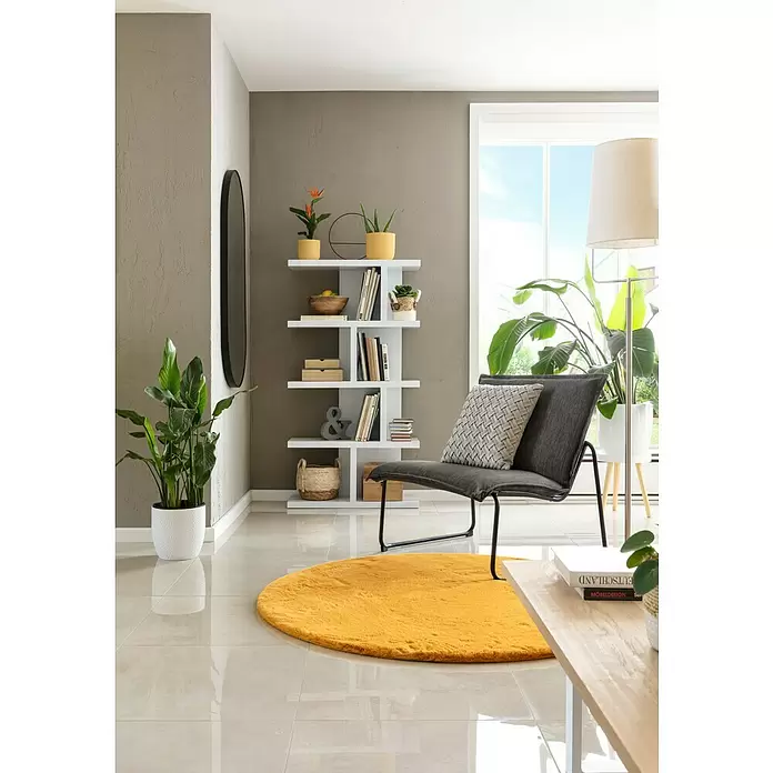 Teppich rund Candy - Senfgelb, Durchmesser: 140 cm, 100 % Polyester - Stimmungsaufnahme